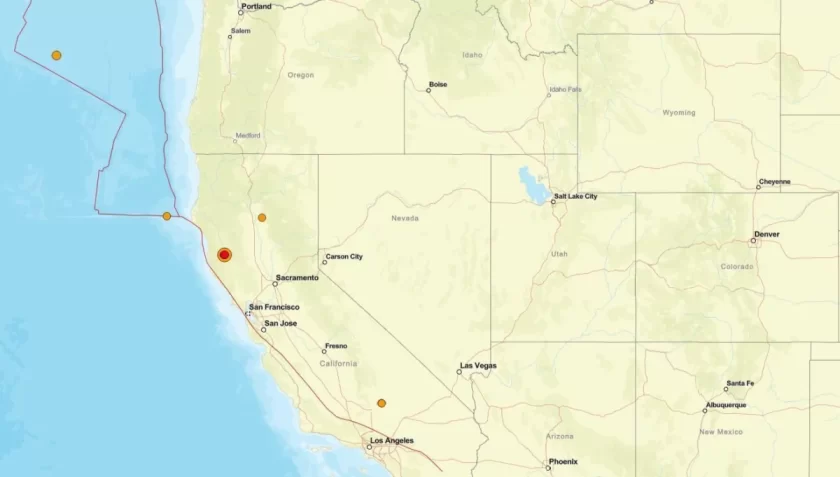 Mapa-mostra-epicentro-do-terremoto-na-California